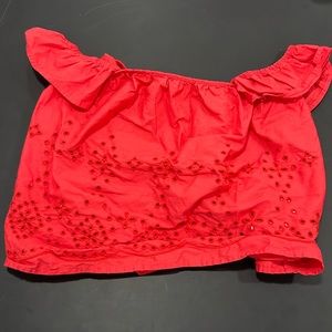 Red Zara Girls Floral Patterned Top